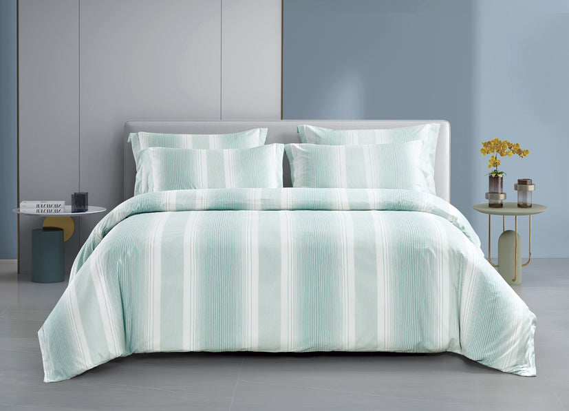 Epinova Urutora Series 1000TC Stonewashed Yarn-Dyed Bedsheet | Fitted Sheet | Bedset (Muted Blue)