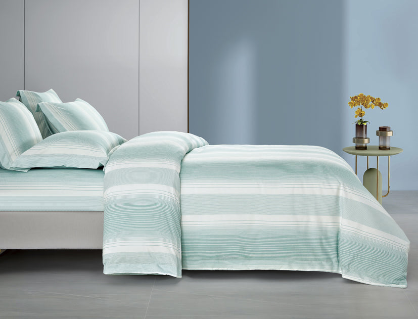 Epinova Urutora Series 1000TC Stonewashed Yarn-Dyed Bedsheet | Fitted Sheet | Bedset (Muted Blue)