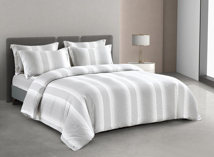 Epinova Urutora Series 1000TC Stonewashed Yarn-Dyed Bedsheet | Fitted Sheet | Bedset (Platinum)