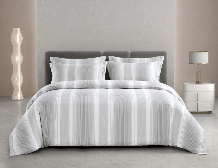 Epinova Urutora Series 1000TC Stonewashed Yarn-Dyed Bedsheet | Fitted Sheet | Bedset (Platinum)