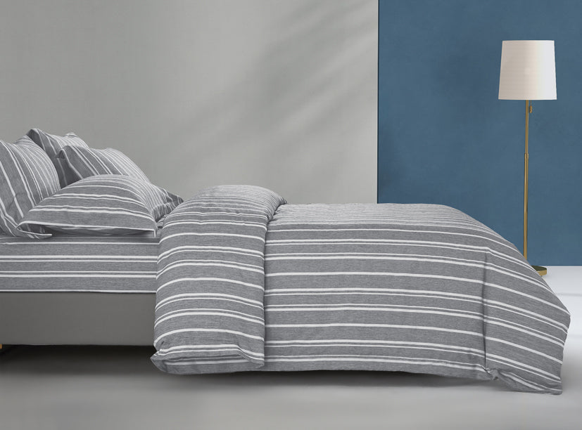 Epinova Urutora Series 1000TC Stonewashed Yarn-Dyed Bedsheet | Fitted Sheet | Bedset (Slate Grey)