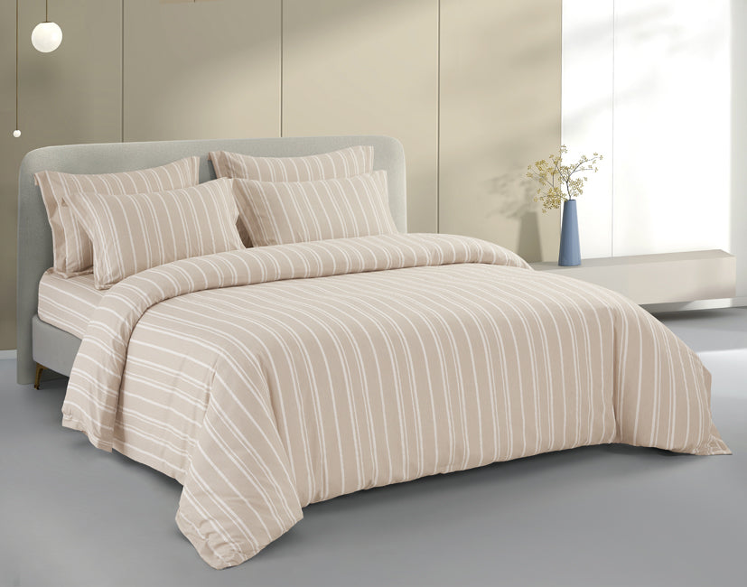 Epinova Urutora Series 1000TC Stonewashed Yarn-Dyed Bedsheet | Fitted Sheet | Bedset (Nude)