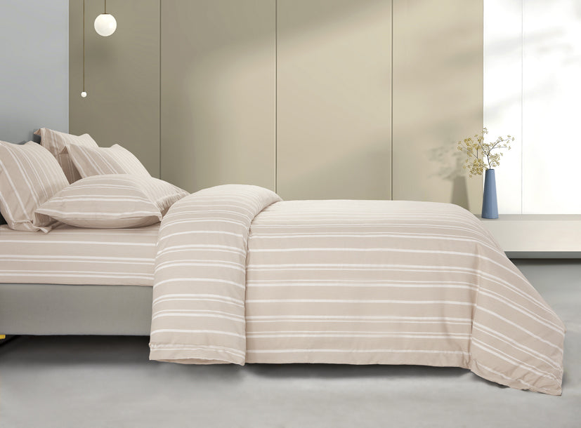 Epinova Urutora Series 1000TC Stonewashed Yarn-Dyed Bedsheet | Fitted Sheet | Bedset (Nude)