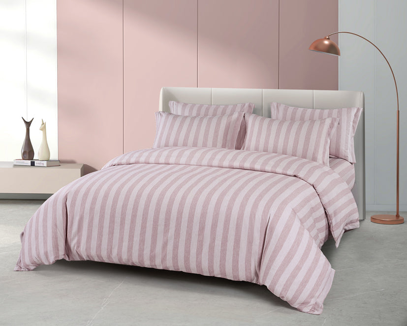 Epinova Urutora Series 1000TC Stonewashed Yarn-Dyed Bedsheet | Fitted Sheet | Bedset (Dusty Rose)