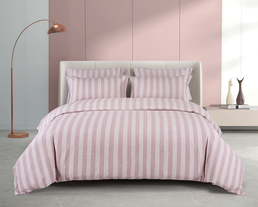 Epinova Urutora Series 1000TC Stonewashed Yarn-Dyed Bedsheet | Fitted Sheet | Bedset (Dusty Rose)