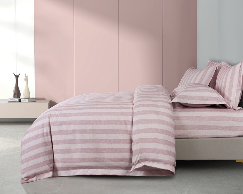 Epinova Urutora Series 1000TC Stonewashed Yarn-Dyed Bedsheet | Fitted Sheet | Bedset (Dusty Rose)