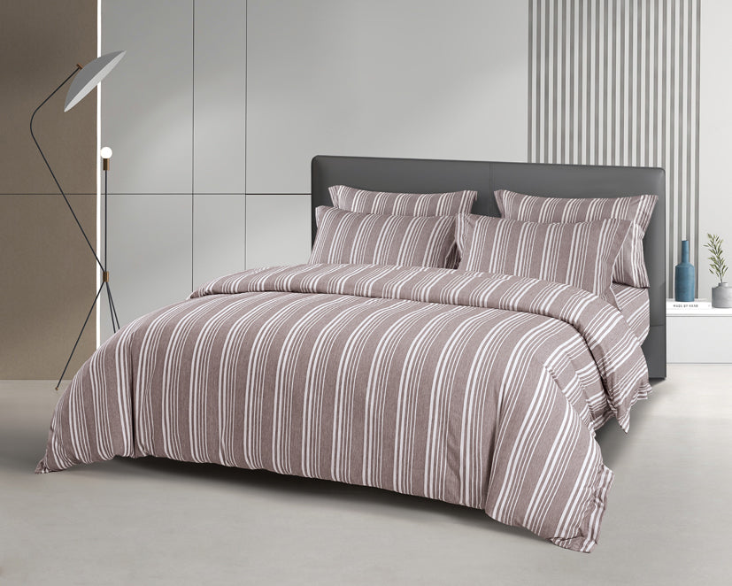 Epinova Urutora Series 1000TC Stonewashed Yarn-Dyed Bedsheet | Fitted Sheet | Bedset (Mink)