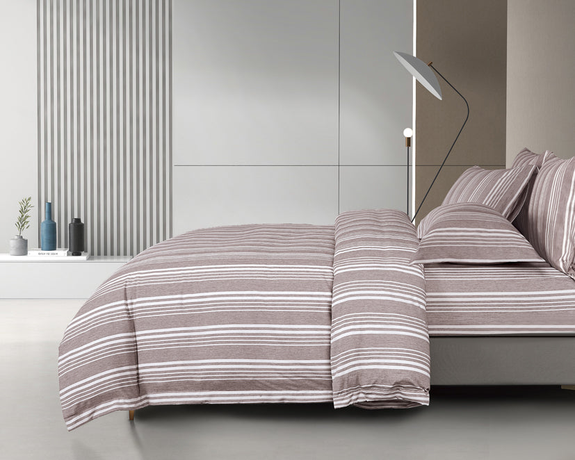 Epinova Urutora Series 1000TC Stonewashed Yarn-Dyed Bedsheet | Fitted Sheet | Bedset (Mink)