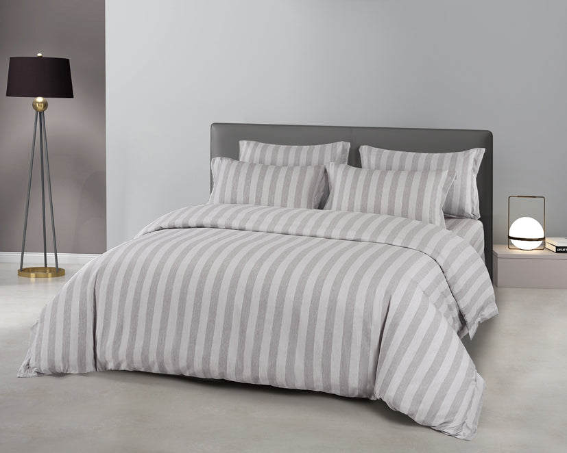 Epinova Urutora Series 1000TC Stonewashed Yarn-Dyed Bedsheet | Fitted Sheet | Bedset (River Grey)