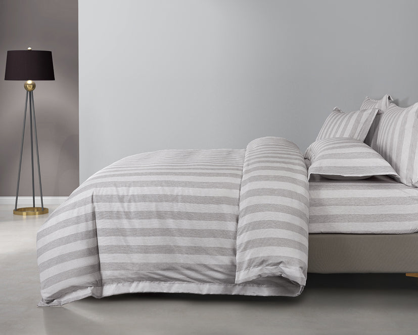 Epinova Urutora Series 1000TC Stonewashed Yarn-Dyed Bedsheet | Fitted Sheet | Bedset (River Grey)