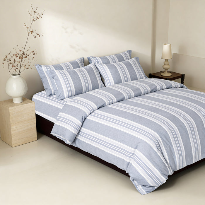 Epinova Urutora Series 1000TC Stonewashed Yarn-Dyed Bedsheet | Fitted Sheet | Bedset (Weathervane)