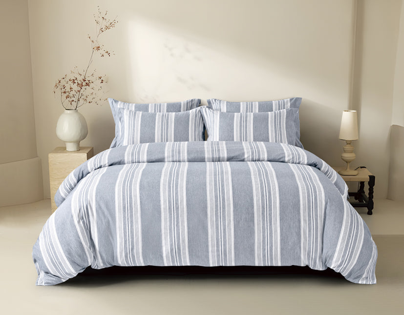 Epinova Urutora Series 1000TC Stonewashed Yarn-Dyed Bedsheet | Fitted Sheet | Bedset (Weathervane)