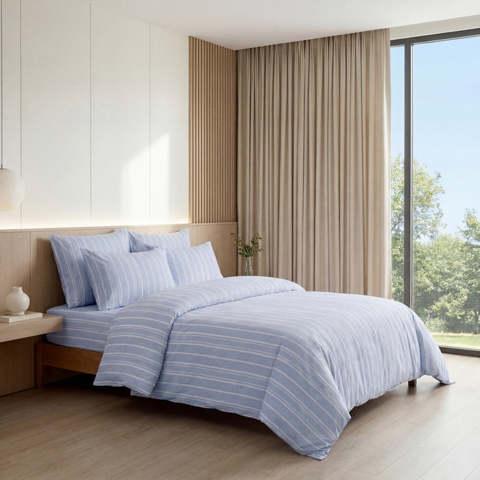Epinova Urutora Series 1000TC Stonewashed Yarn-Dyed Bedsheet | Fitted Sheet | Bedset (Heather)