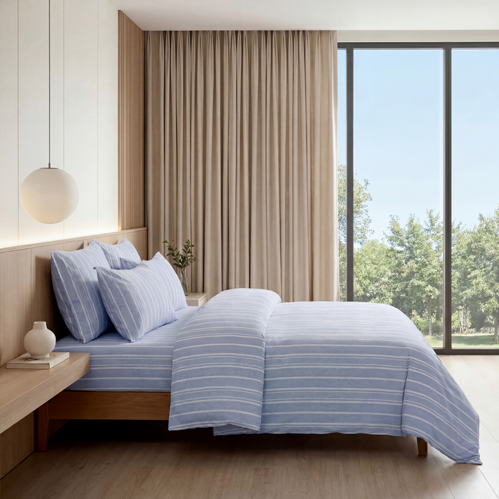 Epinova Urutora Series 1000TC Stonewashed Yarn-Dyed Bedsheet | Fitted Sheet | Bedset (Heather)
