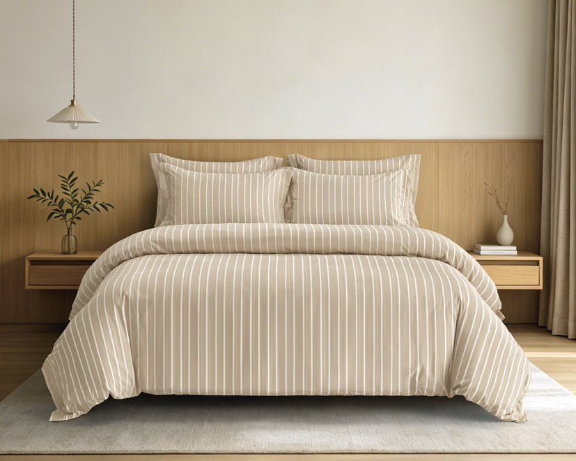 Epinova Urutora Series 1000TC Stonewashed Yarn-Dyed Bedsheet | Fitted Sheet | Bedset (Cement)