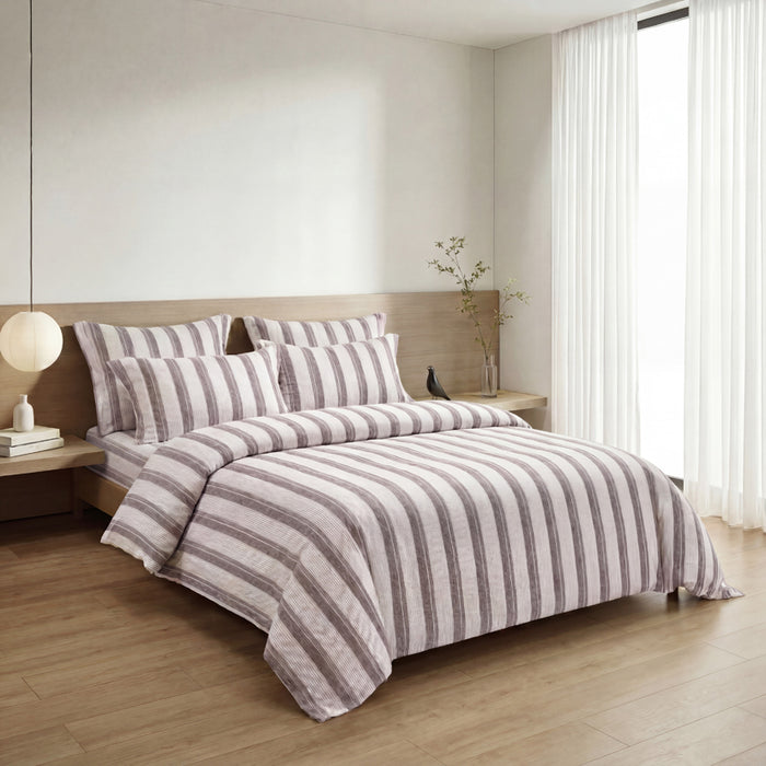 Epinova Urutora Series 1000TC Stonewashed Yarn-Dyed Bedsheet | Fitted Sheet | Bedset (Twilight Mauve)