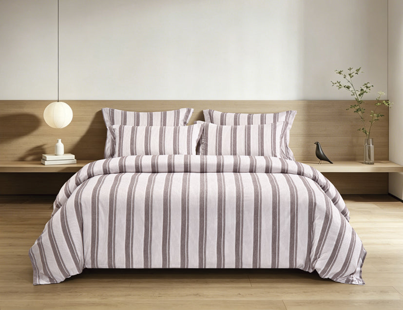 Epinova Urutora Series 1000TC Stonewashed Yarn-Dyed Bedsheet | Fitted Sheet | Bedset (Twilight Mauve)