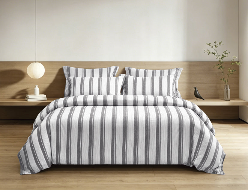 Epinova Urutora Series 1000TC Stonewashed Yarn-Dyed Bedsheet | Fitted Sheet | Bedset (Skyrocket)
