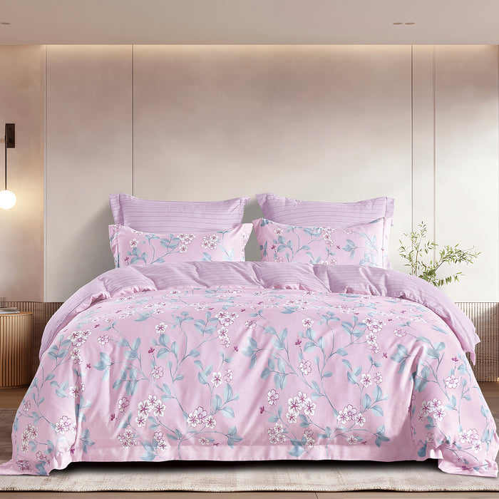 Epitex 1200TC Hybrid Botanic Silk Printed Fitted Sheet Set | Bedsheet | Bedset | Bedding