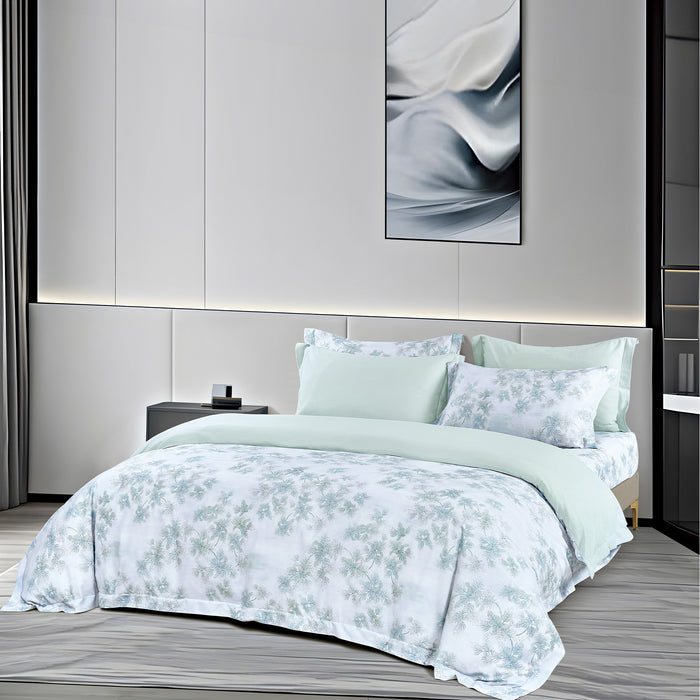 Epitex 1200TC Hybrid Botanic Silk Printed Fitted Sheet Set | Bedsheet | Bedset | Bedding