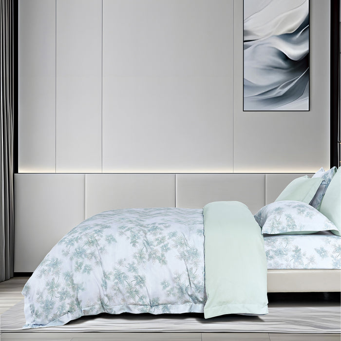 Epitex 1200TC Hybrid Botanic Silk Printed Fitted Sheet Set | Bedsheet | Bedset | Bedding