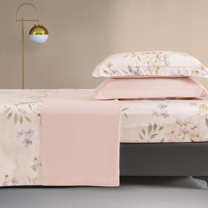 Epitex 1200TC Hybrid Botanic Silk Printed Fitted Sheet Set | Bedsheet | Bedset | Bedding