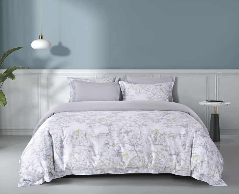 Epitex 1200TC Hybrid Botanic Silk Printed Fitted Sheet Set | Bedsheet | Bedset | Bedding