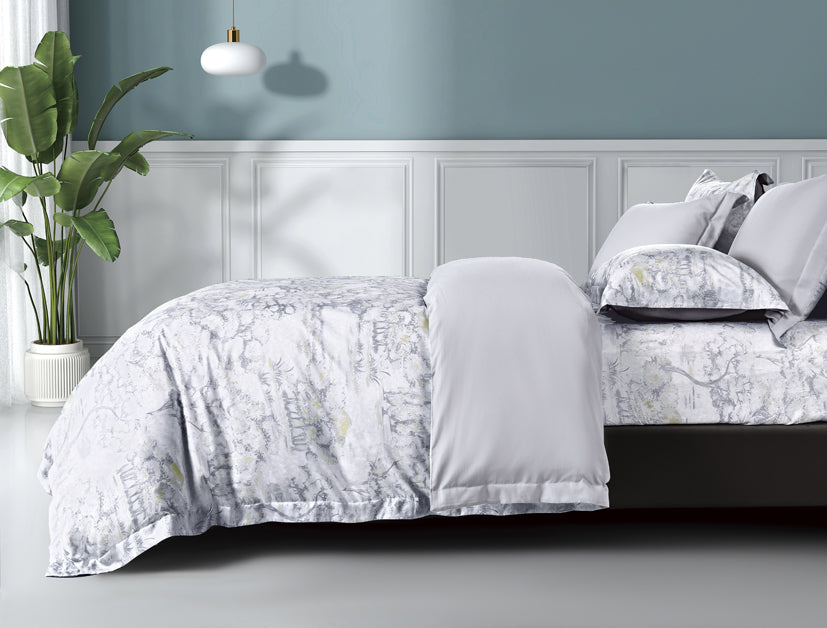 Epitex 1200TC Hybrid Botanic Silk Printed Fitted Sheet Set | Bedsheet | Bedset | Bedding