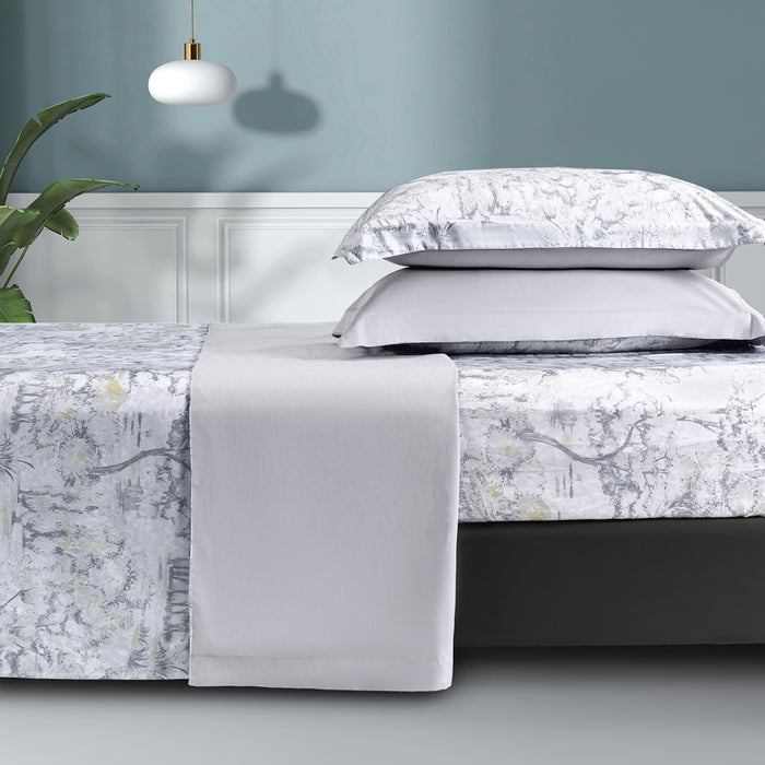 Epitex 1200TC Hybrid Botanic Silk Printed Fitted Sheet Set | Bedsheet | Bedset | Bedding