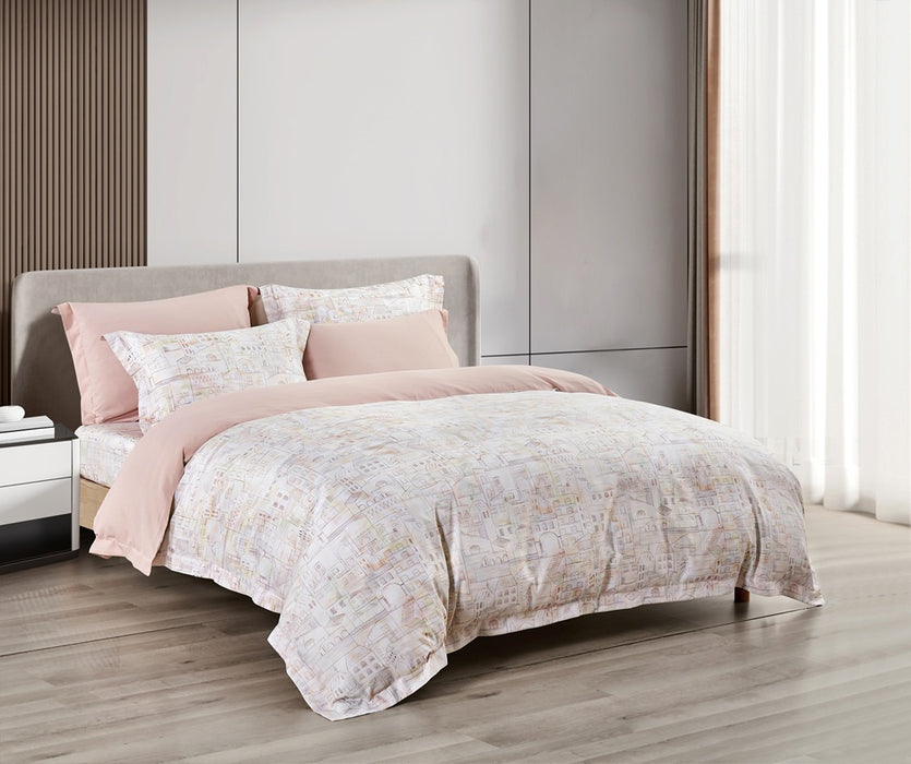 Epitex 1200TC Hybrid Botanic Silk Printed Fitted Sheet Set | Bedsheet | Bedset | Bedding