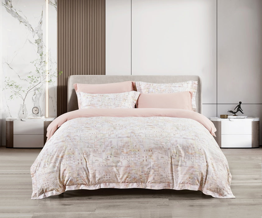 Epitex 1200TC Hybrid Botanic Silk Printed Fitted Sheet Set | Bedsheet | Bedset | Bedding