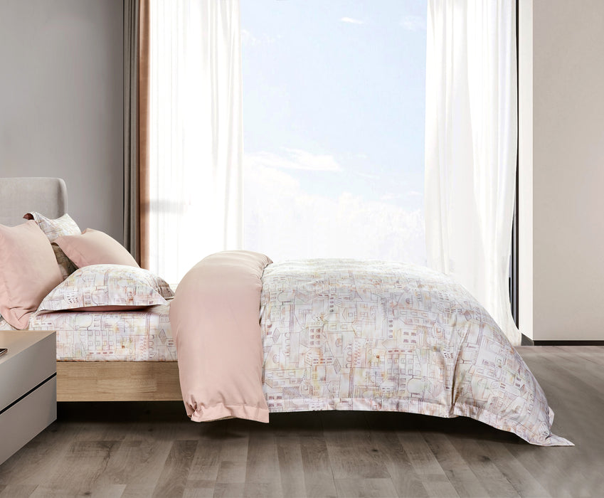 Epitex 1200TC Hybrid Botanic Silk Printed Fitted Sheet Set | Bedsheet | Bedset | Bedding