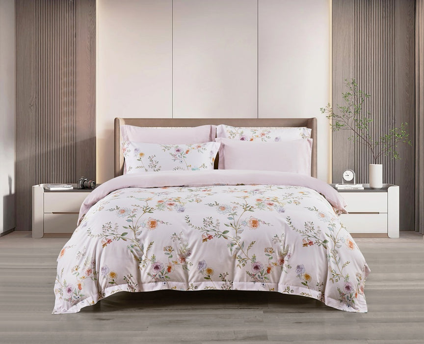 Epitex 1200TC Hybrid Botanic Silk Printed Fitted Sheet Set | Bedsheet | Bedset | Bedding