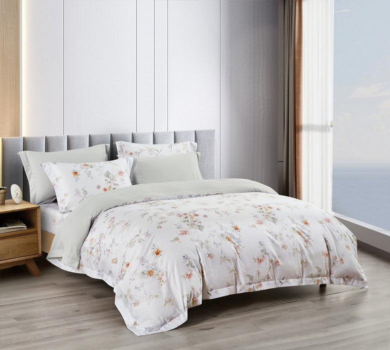 Epitex 1200TC Hybrid Botanic Silk Printed Fitted Sheet Set | Bedsheet | Bedset | Bedding