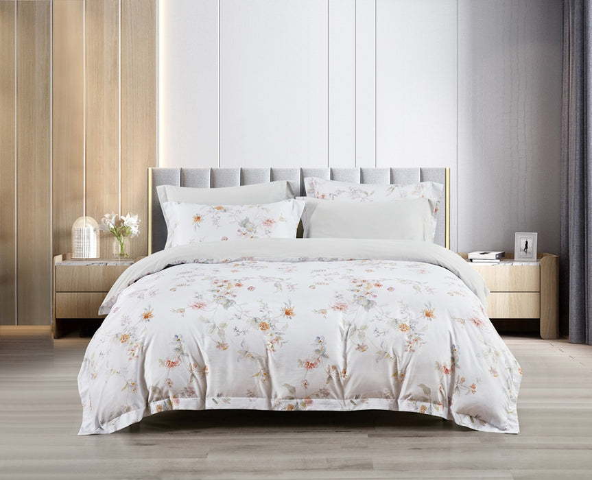 Epitex 1200TC Hybrid Botanic Silk Printed Fitted Sheet Set | Bedsheet | Bedset | Bedding