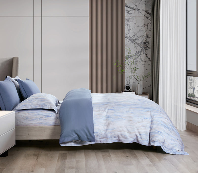 Epitex 1200TC Hybrid Botanic Silk Printed Fitted Sheet Set | Bedsheet | Bedset | Bedding (Wavira)