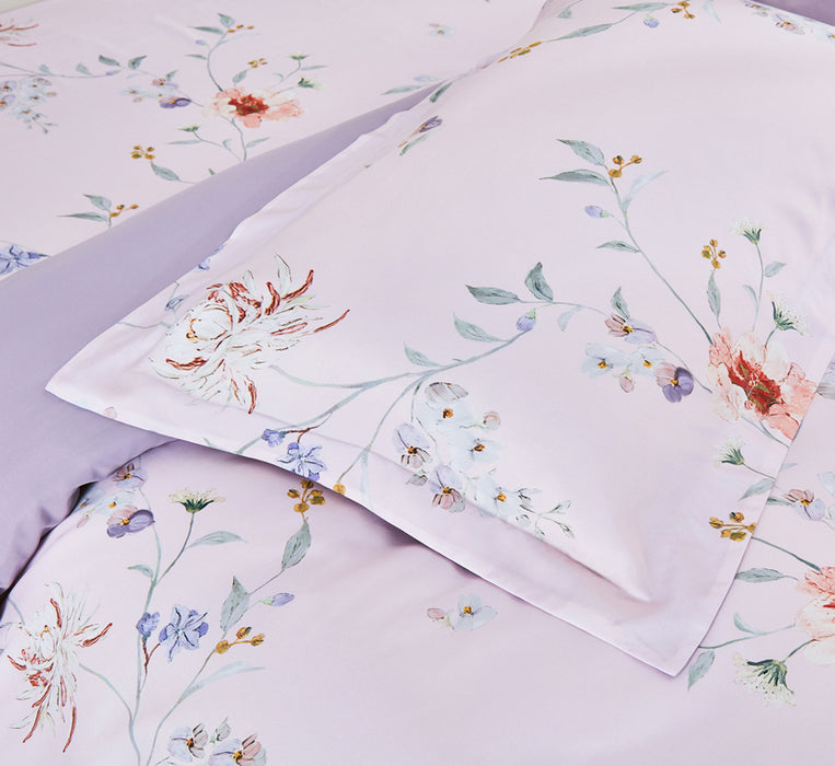 Epitex 1200TC Hybrid Botanic Silk Printed Fitted Sheet Set | Bedsheet | Bedset | Bedding (Blossoria)