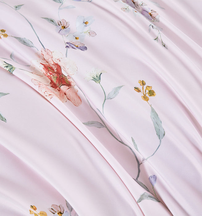 Epitex 1200TC Hybrid Botanic Silk Printed Fitted Sheet Set | Bedsheet | Bedset | Bedding (Blossoria)