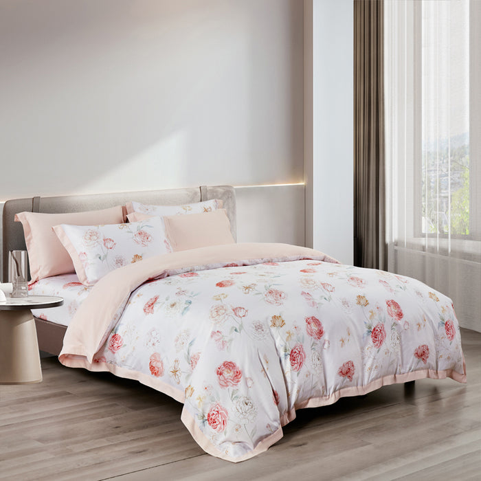 Epitex 1200TC Hybrid Botanic Silk Printed Fitted Sheet Set | Bedsheet | Bedset | Bedding