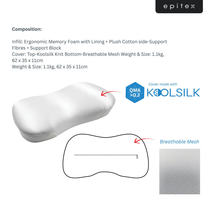 EPITEX SNOREASE ANTI-SNORE PILLOW