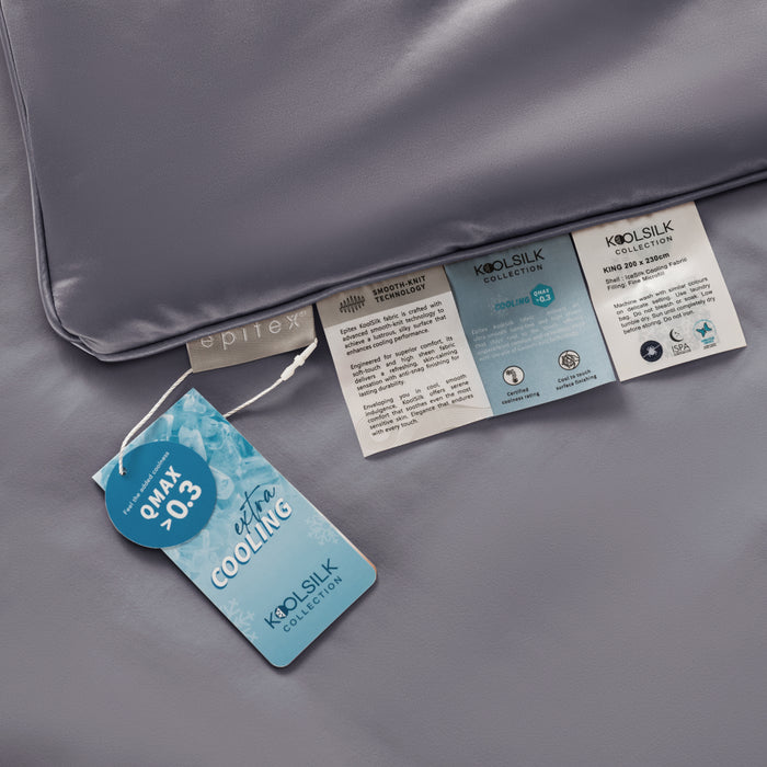 EPITEX KOOLSILK COLLECTION COOLING BLANKET - SINGLE 140X190CM (KOO119 Cool Grey)