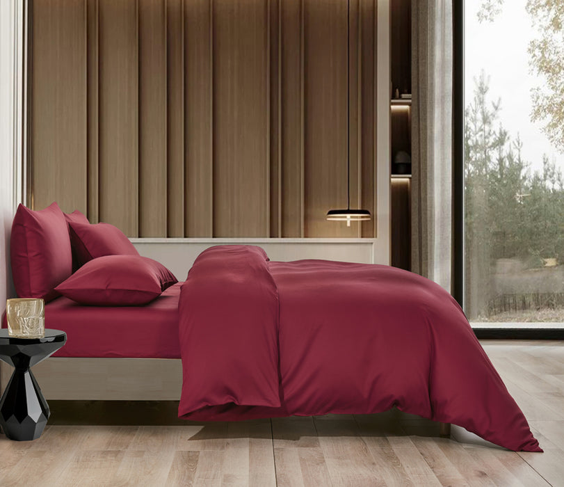 Epitex LYOCOOL CHROMA 1200TC Bedsheet | Fitted Sheet Set | Bedset (Wine)