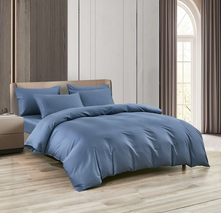 Epitex LYOCOOL CHROMA 1200TC Bedsheet | Fitted Sheet Set | Bedset (Marble Blue)
