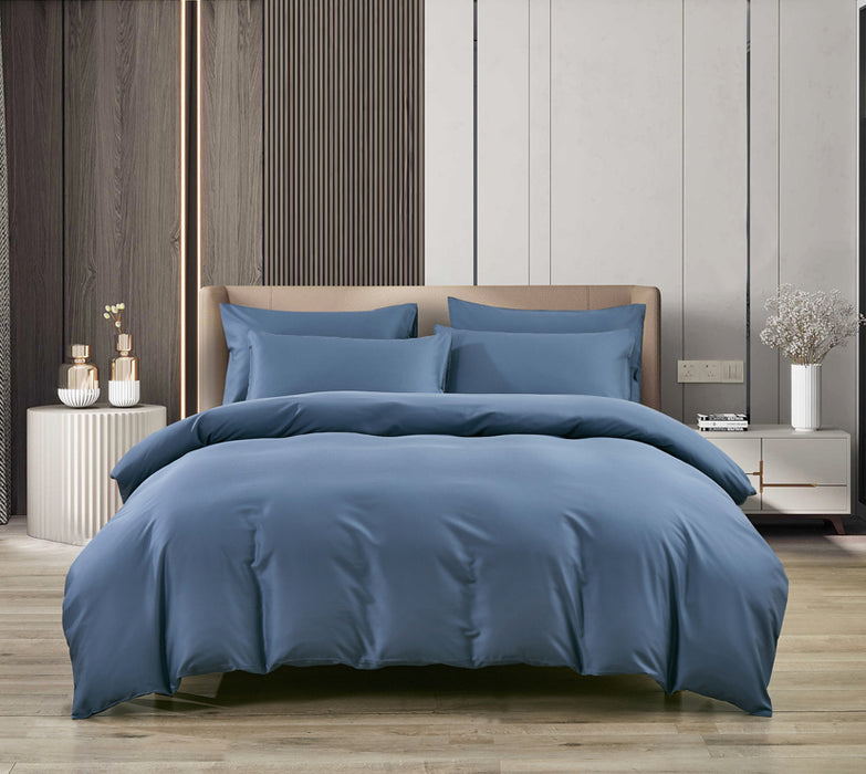 Epitex LYOCOOL CHROMA 1200TC Bedsheet | Fitted Sheet Set | Bedset (Marble Blue)