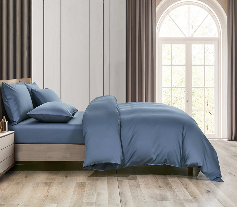 Epitex LYOCOOL CHROMA 1200TC Bedsheet | Fitted Sheet Set | Bedset (Marble Blue)