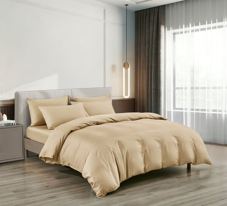 Epitex LYOCOOL CHROMA 1200TC Bedsheet | Fitted Sheet Set | Bedset (GOLDEN BROWN)