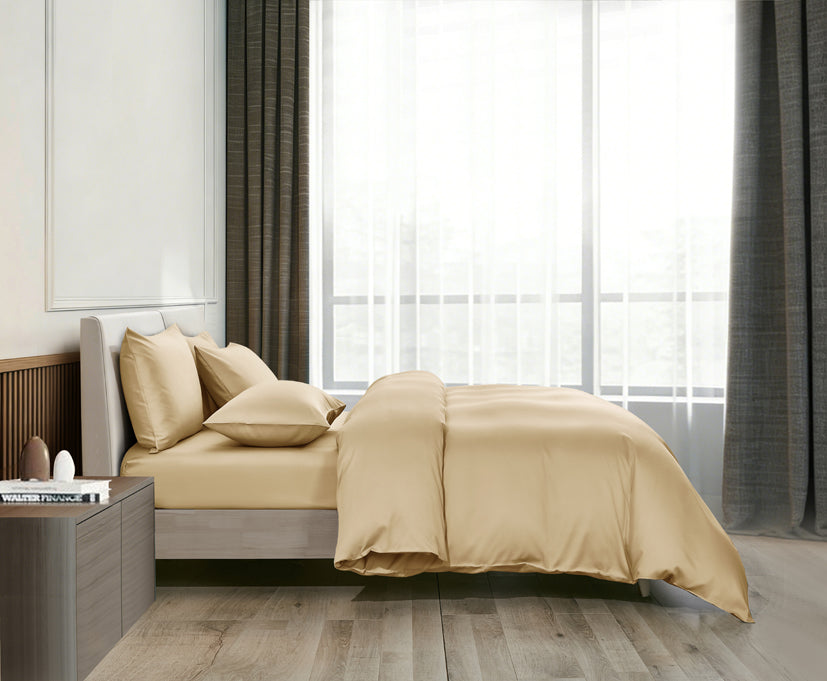 Epitex LYOCOOL CHROMA 1200TC Bedsheet | Fitted Sheet Set | Bedset (GOLDEN BROWN)