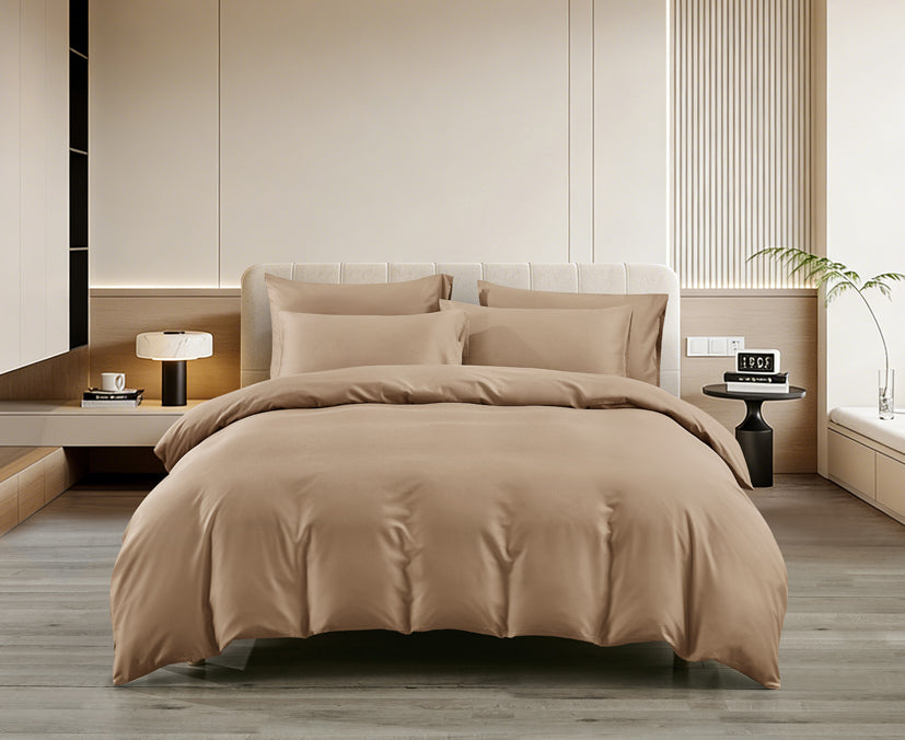 Epitex LYOCOOL CHROMA 1200TC Bedsheet | Fitted Sheet Set | Bedset (SANDY BROWN)