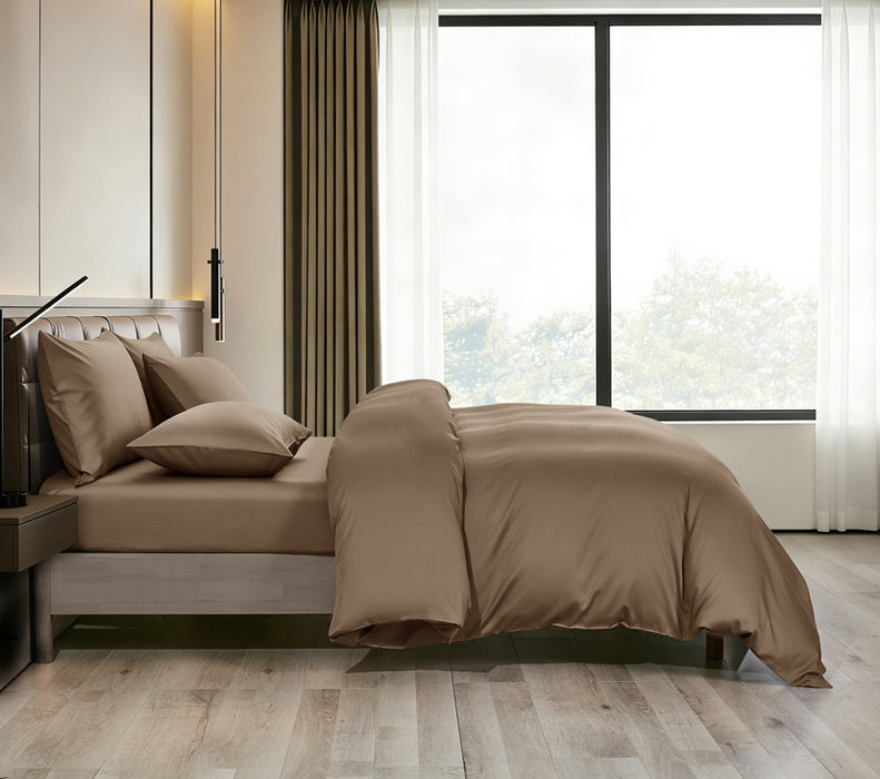 Epitex LYOCOOL CHROMA 1200TC Bedsheet | Fitted Sheet Set | Bedset (COFFEE)