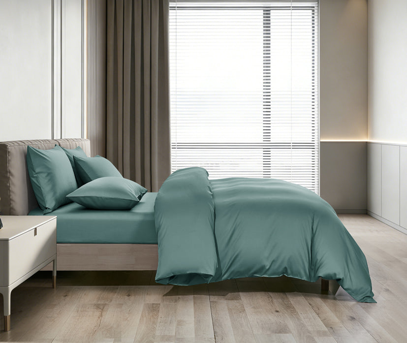 Epitex LYOCOOL CHROMA 1200TC Bedsheet | Fitted Sheet Set | Bedset (HUNTER GREEN)